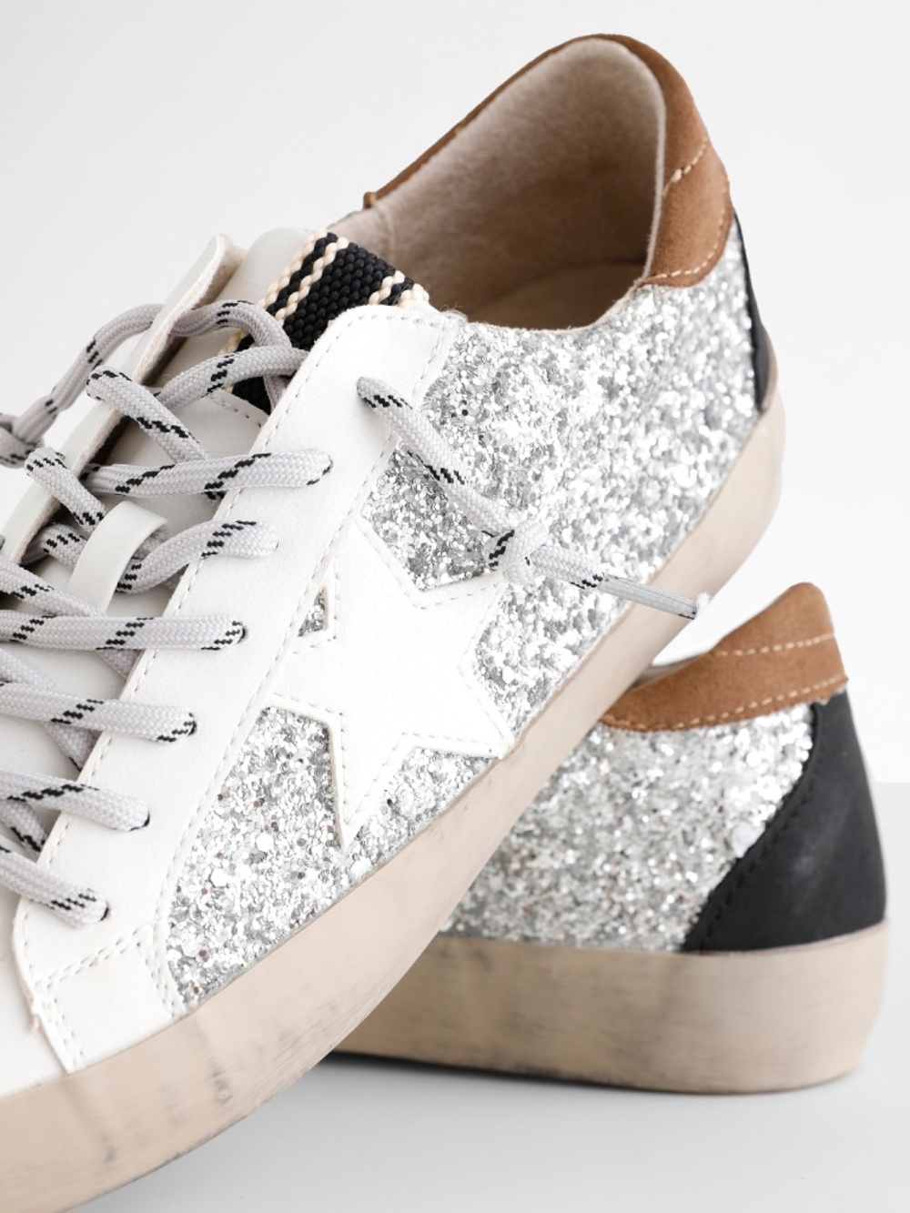 Shu Shop Paula Sneakers in Silver Sparkle - Picture 6 of 7